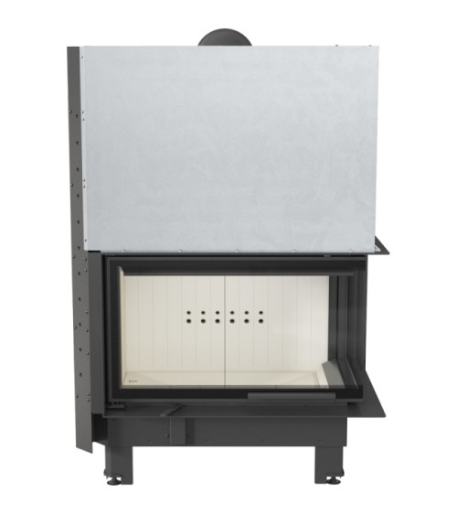 Insert cheminée MBO 15  BS vitre à droite ouverture relevable + 4 bouches recuperateur