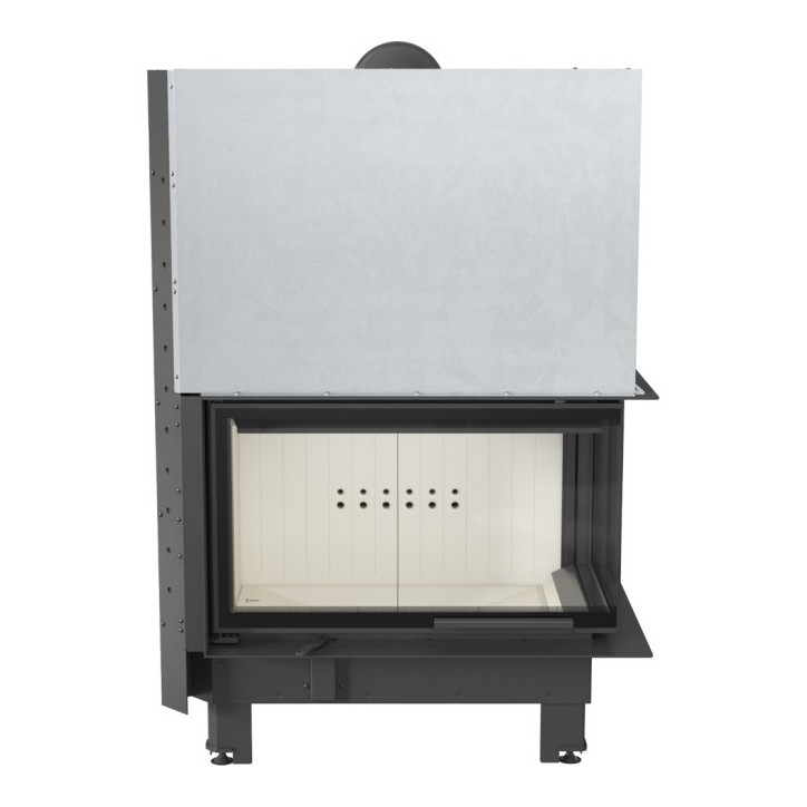 Insert cheminée MBO 15  BS vitre à droite ouverture relevable + 4 bouches recuperateur