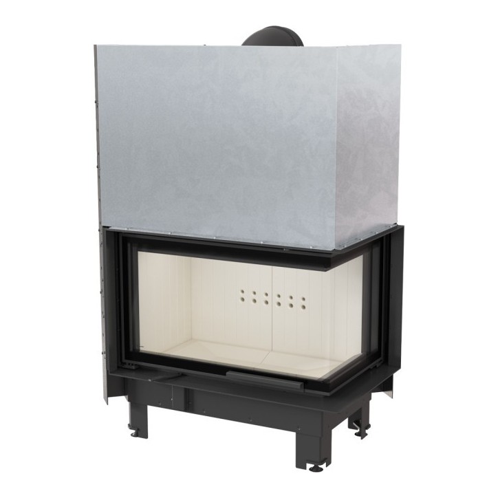 Insert cheminée MBO 15  BS vitre à droite ouverture relevable + 4 bouches recuperateur