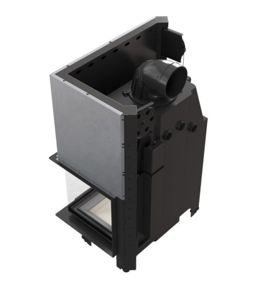 Insert cheminée MBO 15  BS vitre à droite ouverture relevable + 4 bouches recuperateur