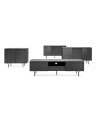 BUFFET LONG 144 cm 2 PORTES 3 TIROIRS anthracite mat - RAVEN 1