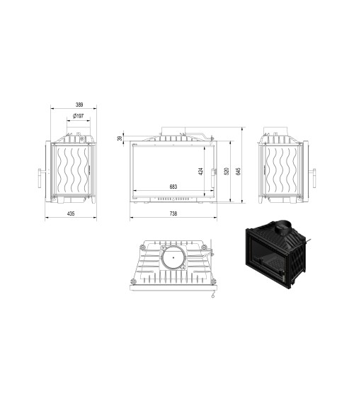 Insert cheminée WIKTOR 14 DECO