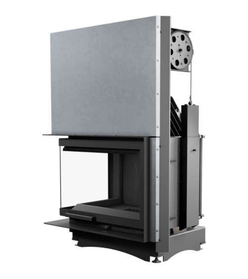 Insert cheminée ZUZIA 16 BS vitre à gauche ouverture relevable