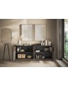 Buffet ETNA 206 cm Lave, argile et chêne mercure 4 portes