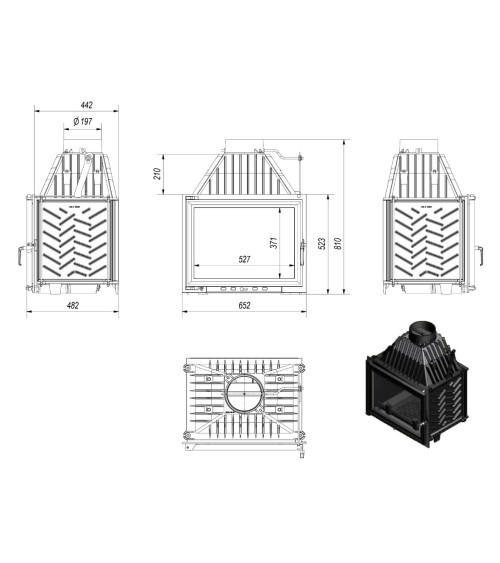 Insert cheminée ZUZIA 16 KW