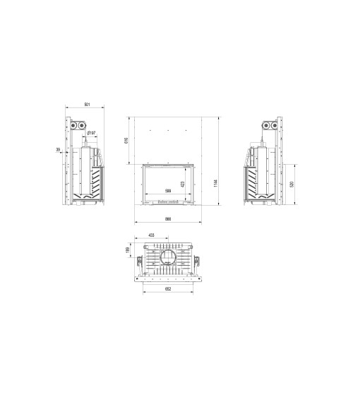 Insert cheminée ZUZIA 16 ouverture relevable