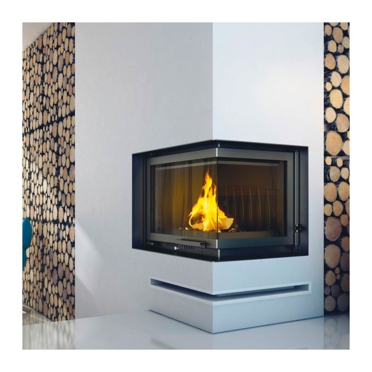 Insert cheminée ZUZIA 16 BS vitre à droite ouverture relevable