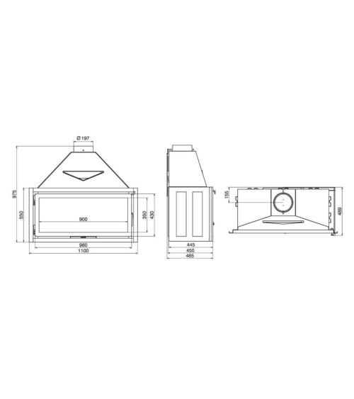 Insert de cheminée 110 CM Classic 11-19kW