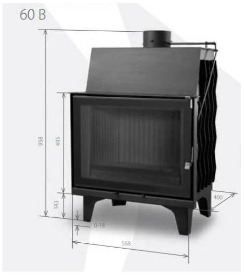 Insert de cheminée 60 B d150 57 CM 4-6kW