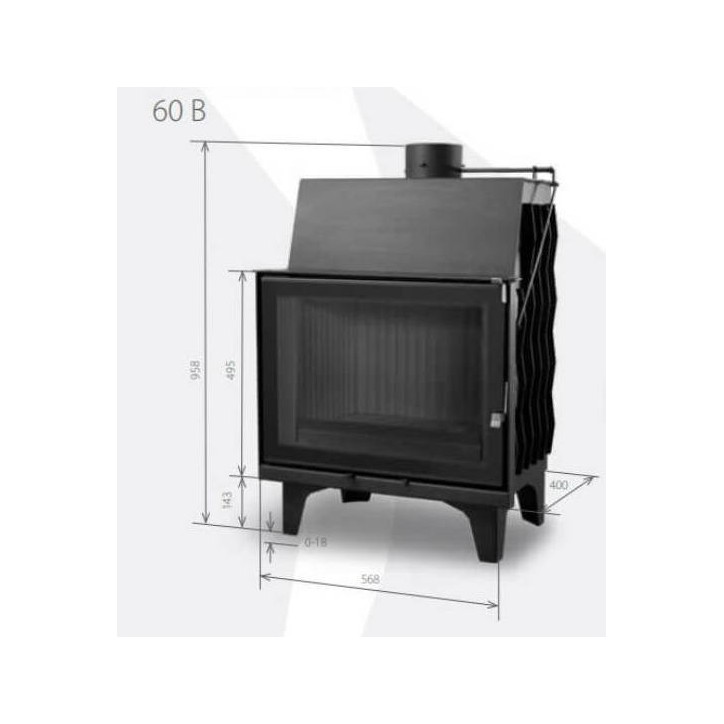 Insert de cheminée 60 B d150 57 CM 4-6kW