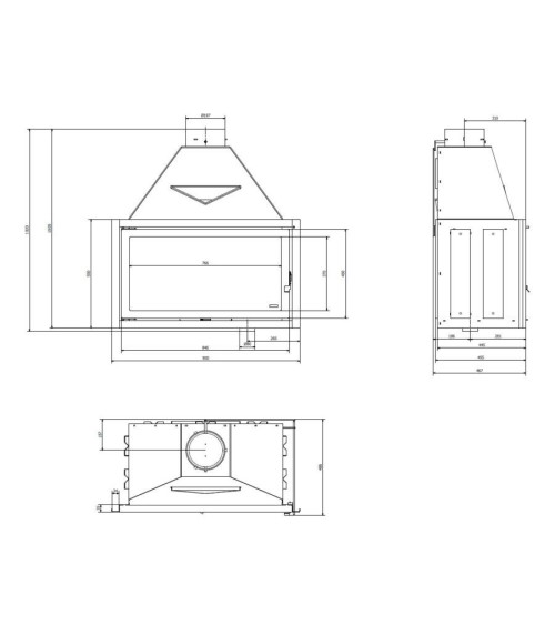 Insert de cheminée 95 CM Classic d200 9-15kW