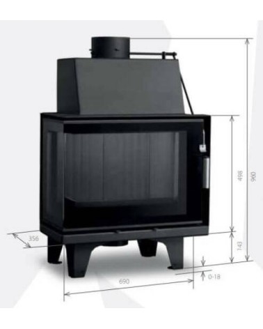 Insert de cheminée 69 CM B CGL d150 5-8kW