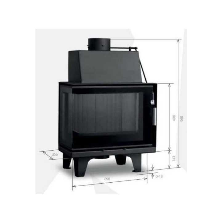 Insert de cheminée 69 CM B CGL d150 5-8kW