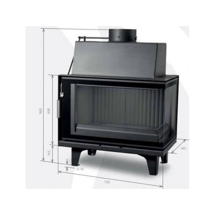 Insert de cheminée 75 CM B CGR d200 5-9 kW