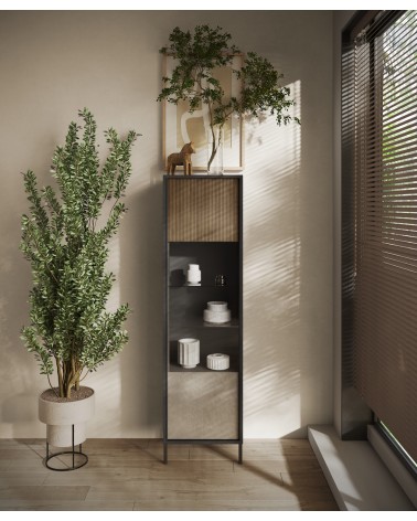 Vitrine ETNA 55 cm Lave, argile et chêne mercure