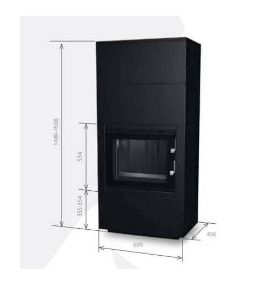 Insert de cheminée 60 B meuble noir 1+2  79x149 CM 4-6 kW