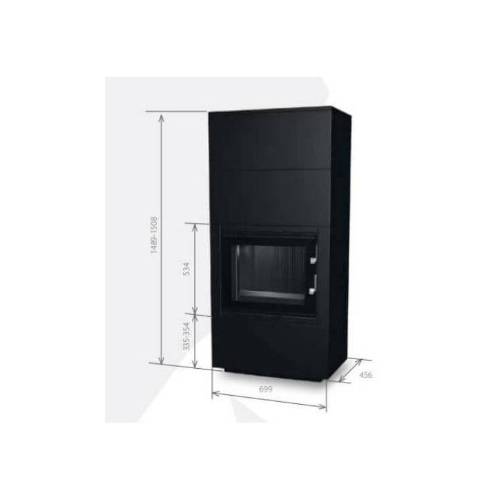 Insert de cheminée 60 B meuble noir 1+2  79x149 CM 4-6 kW