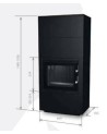 Insert de cheminée 60 B meuble noir 1+2  79x149 CM 4-6 kW