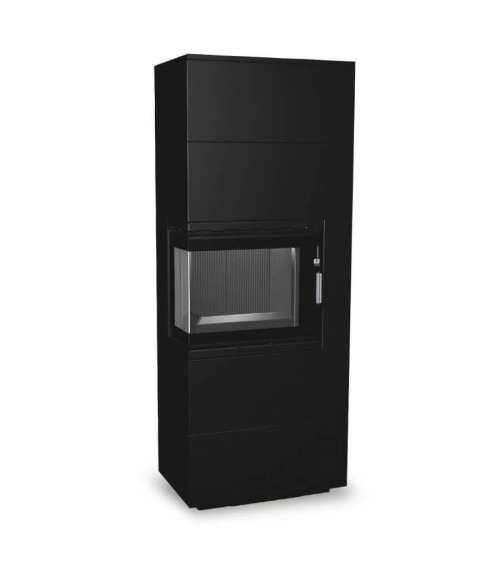 Insert de cheminée 60 BCG L meuble noir 2+2  70x180 CM 4-6 kW