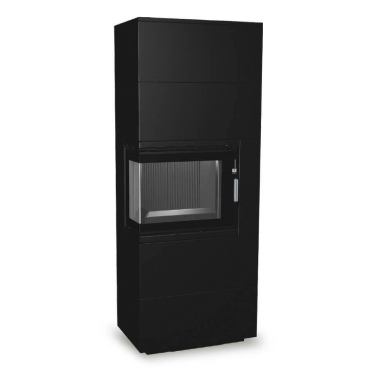 Insert de cheminée 60 BCG L meuble noir 2+2  70x180 CM 4-6 kW