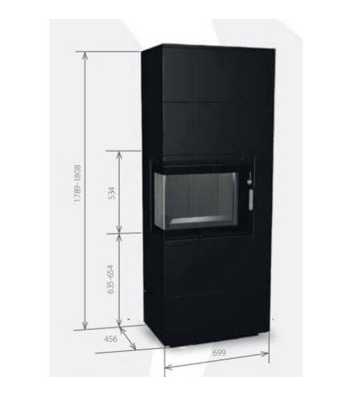 Insert de cheminée 60 BCG L meuble noir 2+2 70x180 CM 4-6 kW