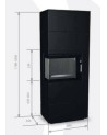 Insert de cheminée 60 BCG L meuble noir 2+2  70x180 CM 4-6 kW