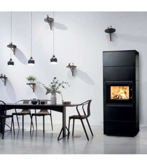 Insert de cheminée 60 B meuble noir 2+2  70x179 CM 4-6 kW