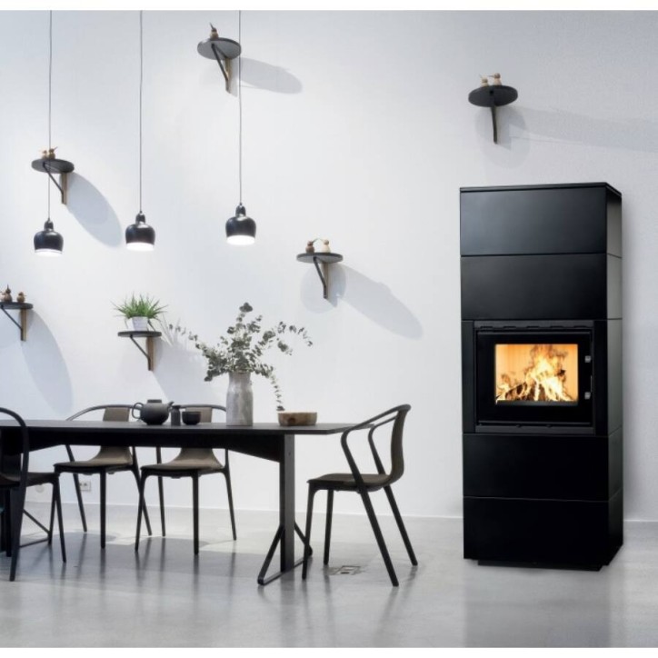 Insert de cheminée 60 B meuble noir 2+2  70x179 CM 4-6 kW