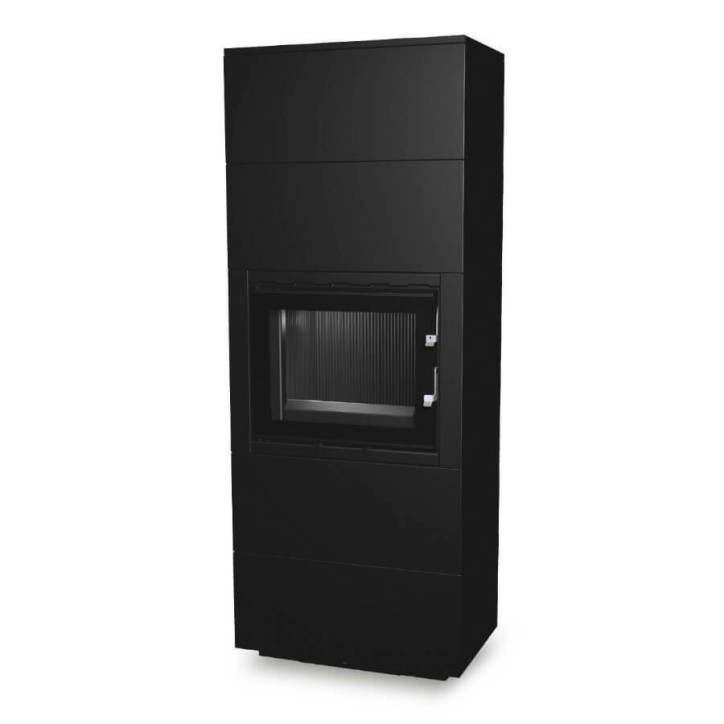 Insert de cheminée 60 B meuble noir 2+2  70x179 CM 4-6 kW