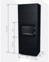 Insert de cheminée 60 B meuble noir 2+2  70x179 CM 4-6 kW