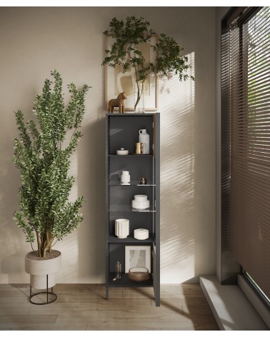 Vitrine ETNA 55 cm Lave, argile et chêne mercure