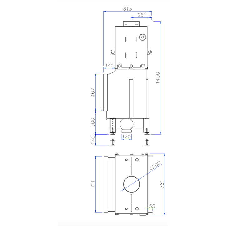 INSERT CHEMINÉE NEMO 4/24 chauffage central 21/16 kW