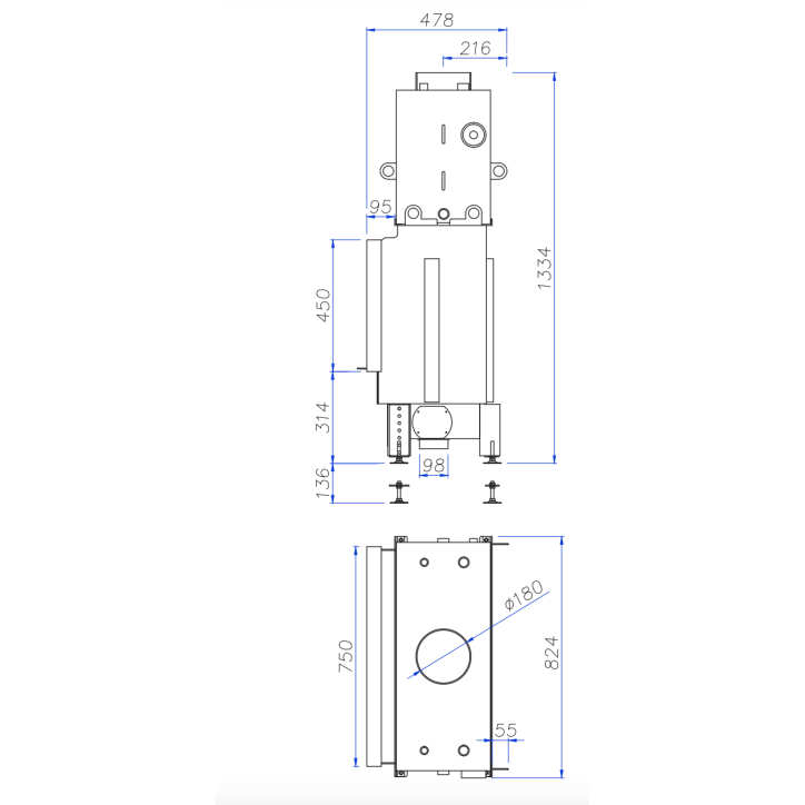 INSERT CHEMINÉE NEMO 6 XL chauffage central 18/14 kW