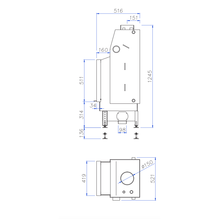 INSERT CHEMINÉE NEMO 8 chauffage central 12/10 kW