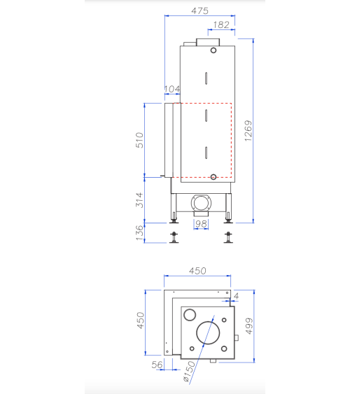 INSERT CHEMINÉE NEMO 8B chauffage central 12/8 kW