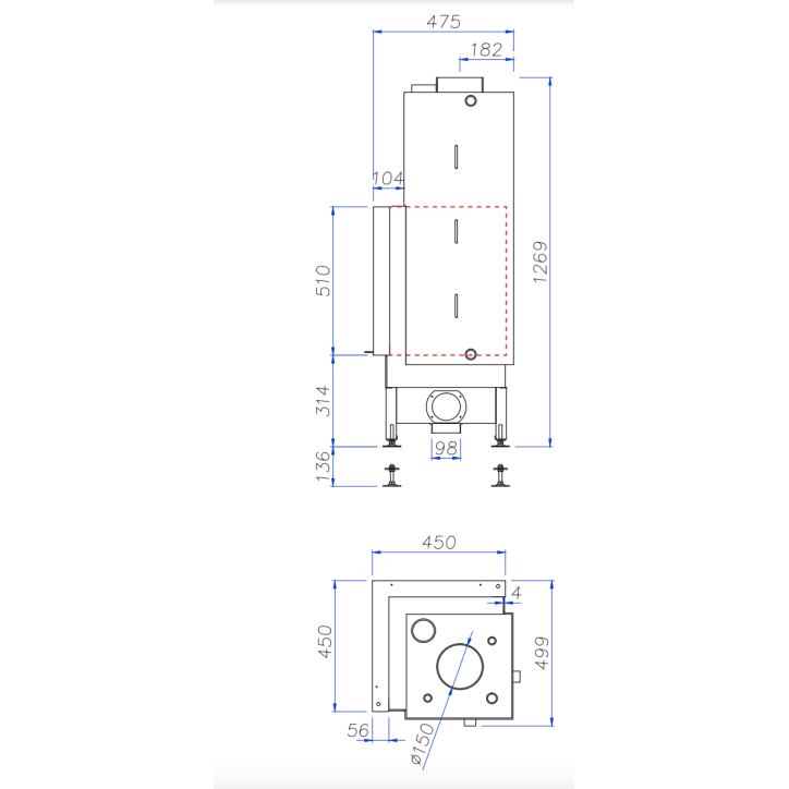 INSERT CHEMINÉE NEMO 8B chauffage central 12/8 kW