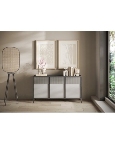 Buffet ETNA 156 cm Plomb, gypse et ardoise 3 portes
