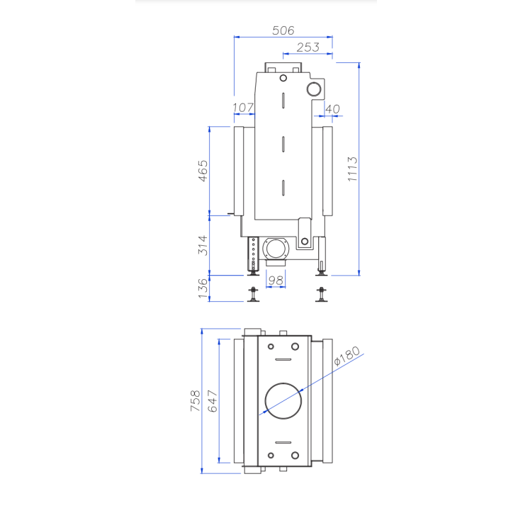INSERT CHEMINÉE TUNNEL NEMO 2 DUO chauffage central 16/4 kW