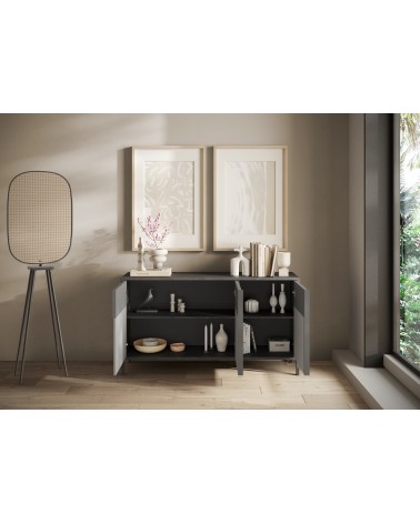 Buffet ETNA 156 cm Plomb, gypse et ardoise 3 portes