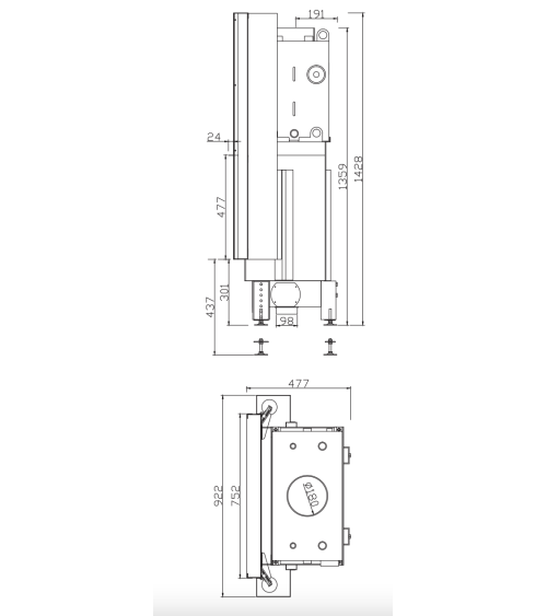 INSERT CHEMINÉE PORTE GUILLOTINE NEMO 2 chauffage central 16/12 kW