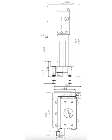 INSERT CHEMINÉE PORTE GUILLOTINE NEMO 2B chauffage central 15/10 kW