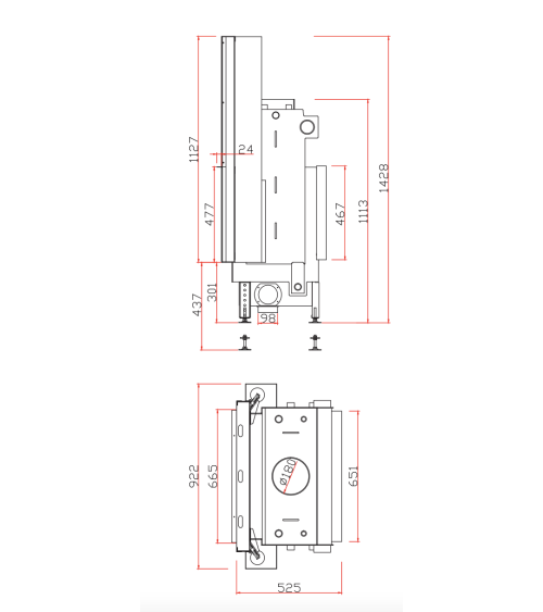 INSERT CHEMINÉE TUNNEL PORTE GUILLOTINE NEMO 2 DUO chauffage central 16/6 kW