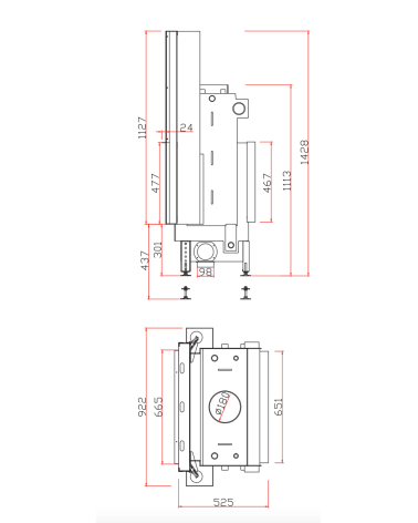 INSERT CHEMINÉE TUNNEL PORTE GUILLOTINE NEMO 2 DUO chauffage central 16/6 kW