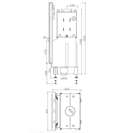 INSERT CHEMINÉE PORTE GUILLOTINE NEMO 4/20 chauffage central 20/15 kW