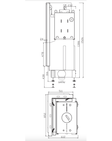 INSERT CHEMINÉE PORTE GUILLOTINE NEMO 4B/20 chauffage central 20/13 kW