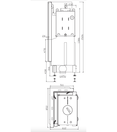 INSERT CHEMINÉE PORTE GUILLOTINE NEMO 4B/24 chauffage central 21/14 kW
