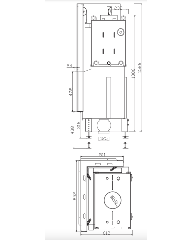 INSERT CHEMINÉE PORTE GUILLOTINE NEMO 4B/24 chauffage central 21/14 kW