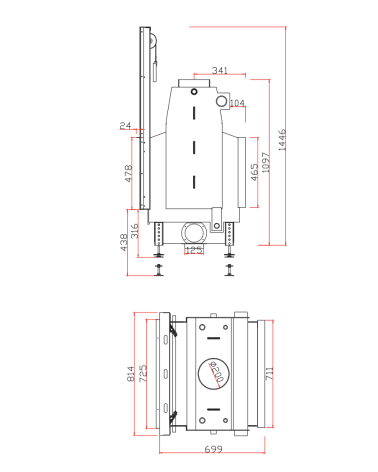 INSERT CHEMINÉE TUNNEL PORTE GUILLOTINE NEMO 4 DUO chauffage central 21/9 kW