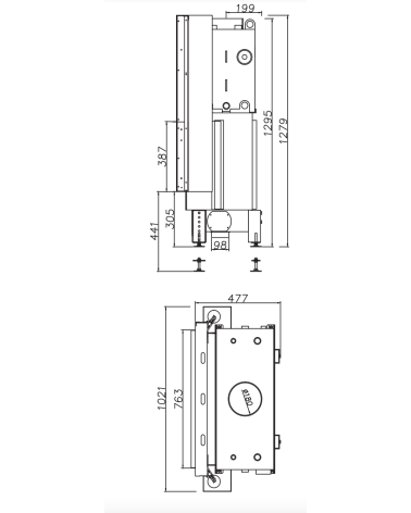 INSERT CHEMINÉE PORTE GUILLOTINE NEMO 6 chauffage central 18/7 kW