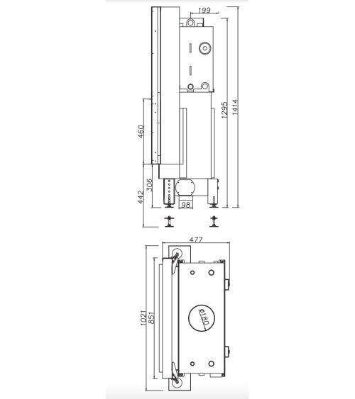 INSERT CHEMINÉE PORTE GUILLOTINE NEMO 6 XL chauffage central 18/14 kW